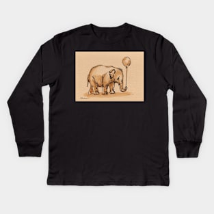 My Balloon: Baby Elephant Watercolor Painting #6 Kids Long Sleeve T-Shirt